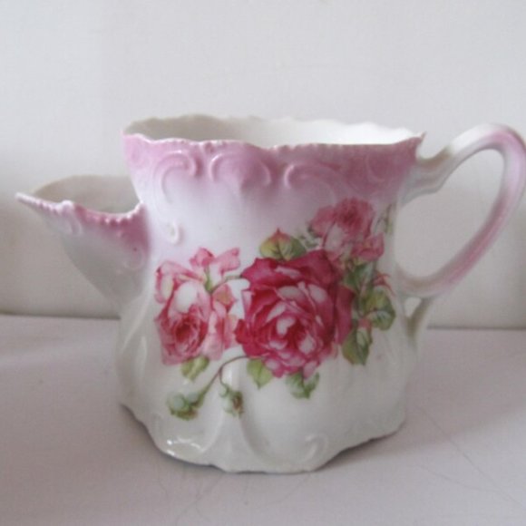 Antique Shaving Scuttle Floral Roses shaving Mug Pink Roses Floral Shaving Mugs - Picture 2 of 9